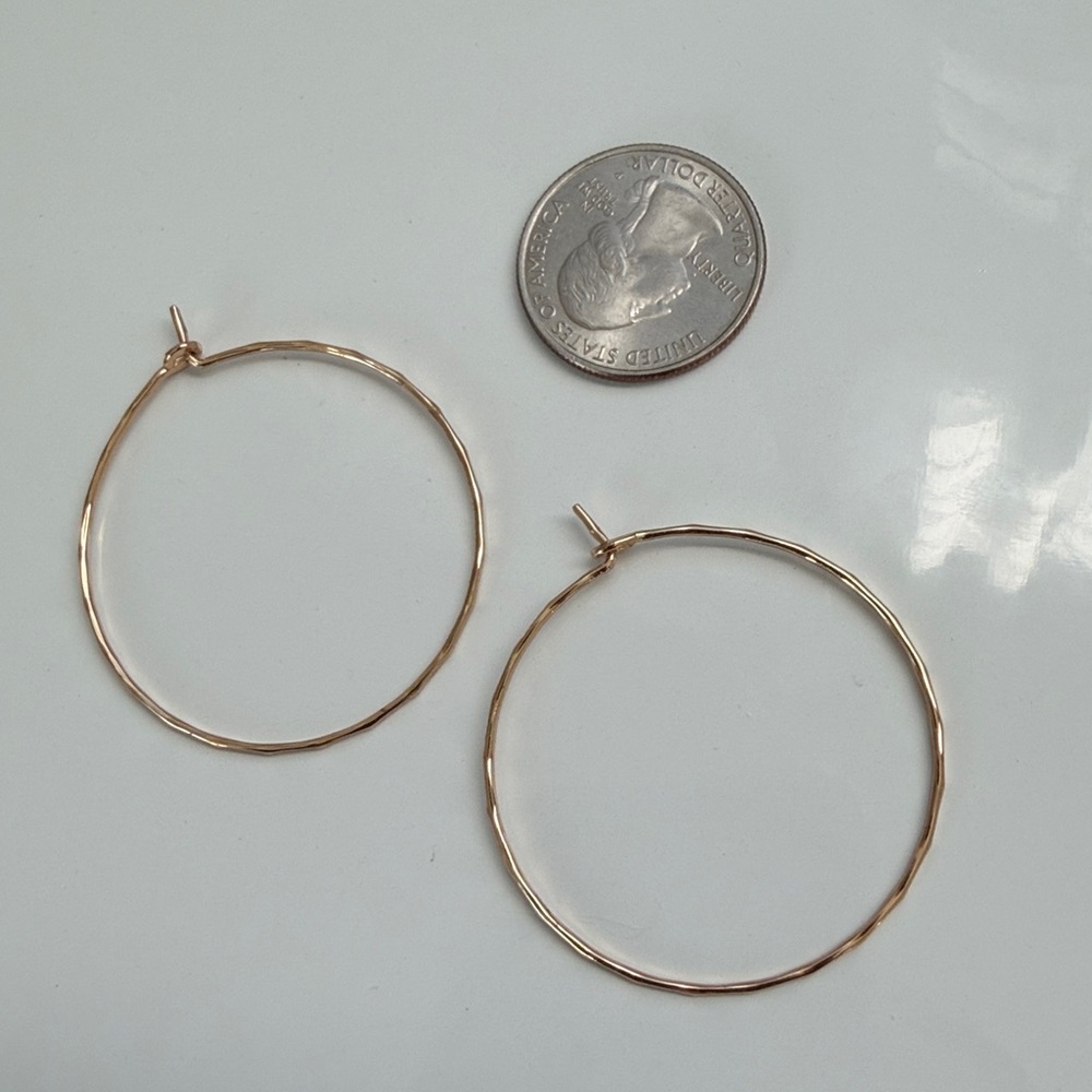 Mid Size Gold Hoop Earrings - Picture 3 of 3